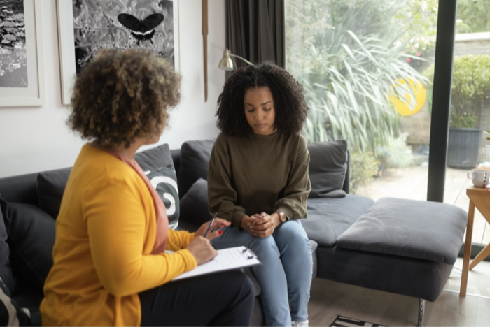 Therapist and client in session